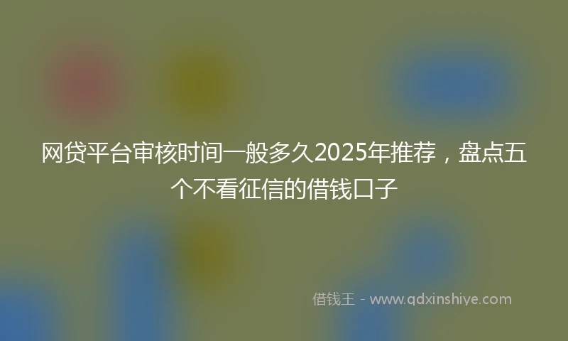 网贷平台审核时间一般多久2025年推荐，盘点五个不看征信的借钱口子