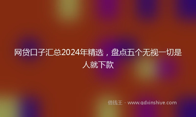 网贷口子汇总2024年精选，盘点五个无视一切是人就下款