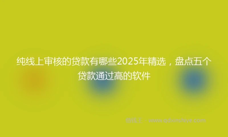 纯线上审核的贷款有哪些2025年精选，盘点五个贷款通过高的软件