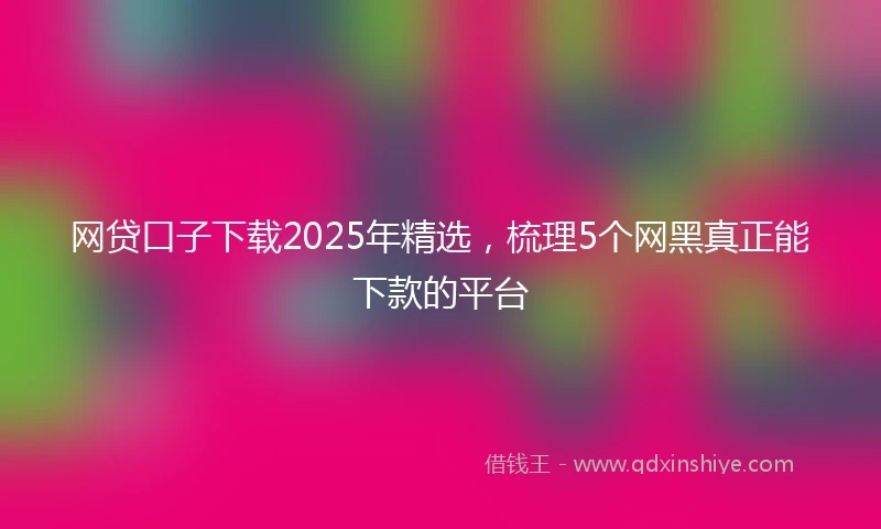 网贷口子下载2025年精选，梳理5个网黑真正能下款的平台