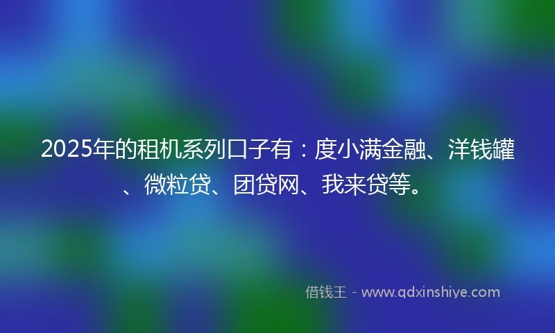 2025年的租机系列口子有：度小满金融、洋钱罐、微粒贷、团贷网、我来贷等。