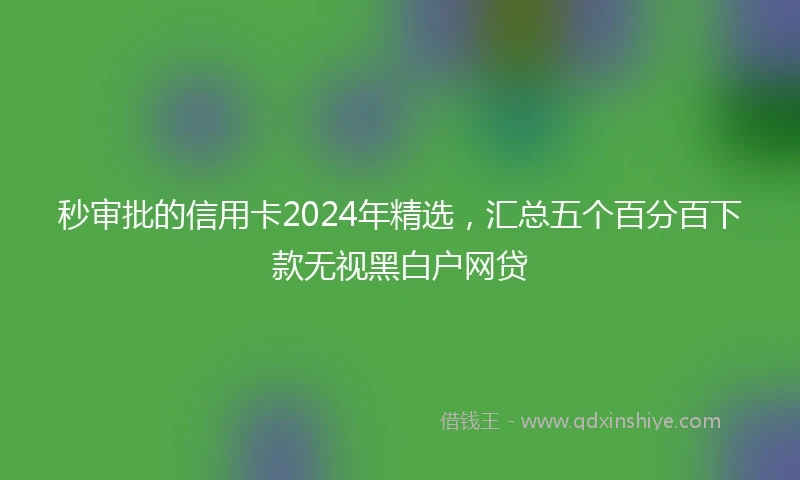 秒审批的信用卡2024年精选，汇总五个百分百下款无视黑白户网贷