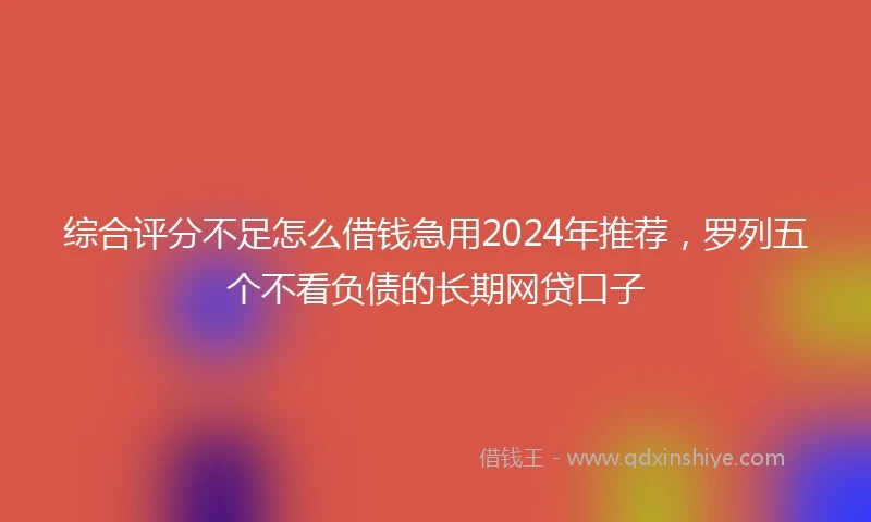 综合评分不足怎么借钱急用2024年推荐,罗列五个不看负债的长期网贷口子