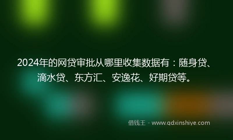 2024年的网贷审批从哪里收集数据有：随身贷、滴水贷、东方汇、安逸花、好期贷等。