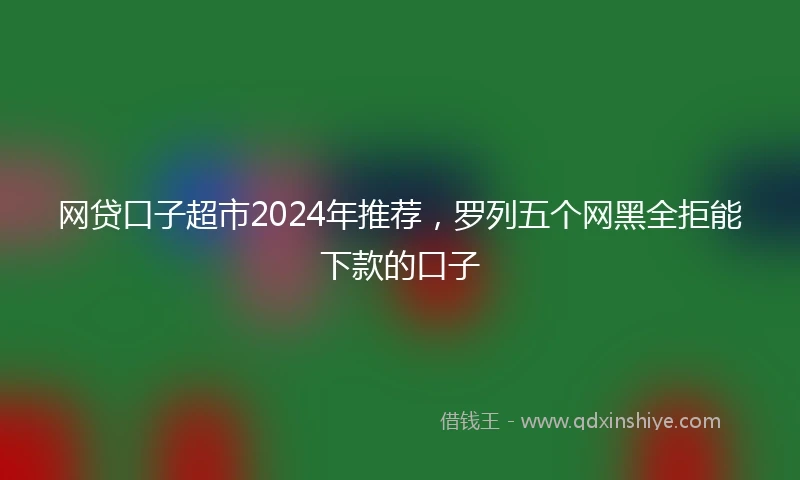 网贷口子超市2024年推荐，罗列五个网黑全拒能下款的口子