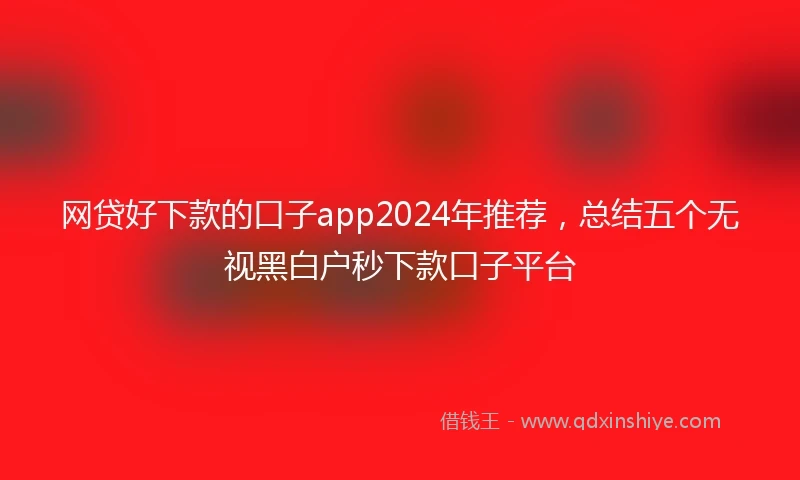 网贷好下款的口子app2024年推荐，总结五个无视黑白户秒下款口子平台