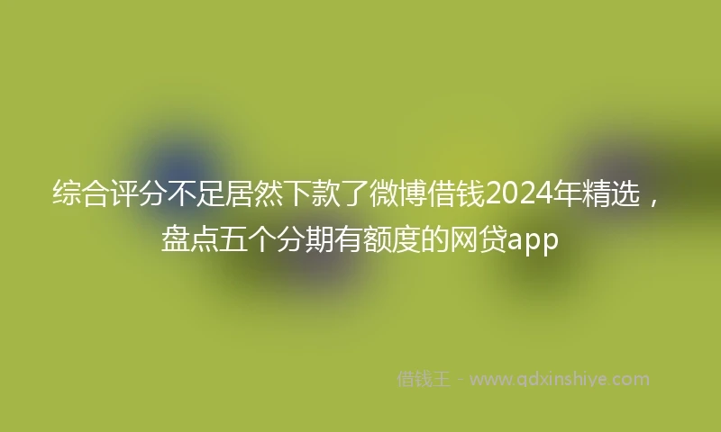 综合评分不足居然下款了微博借钱2024年精选，盘点五个分期有额度的网贷app