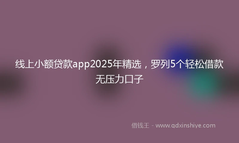 线上小额贷款app2025年精选，罗列5个轻松借款无压力口子