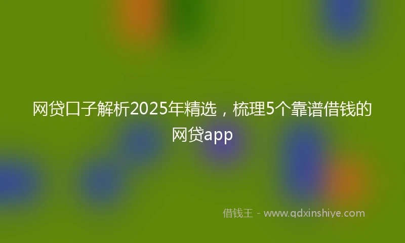 网贷口子解析2025年精选，梳理5个靠谱借钱的网贷app
