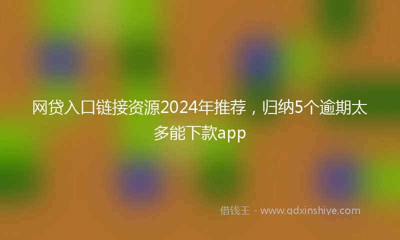 网贷入口链接资源2024年推荐，归纳5个逾期太多能下款app