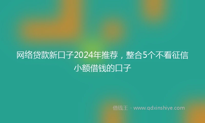 网络贷款新口子2024年推荐，整合5个不看征信小额借钱的口子