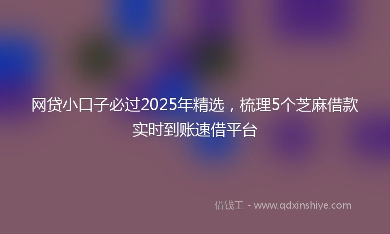 网贷小口子必过2025年精选，梳理5个芝麻借款实时到账速借平台