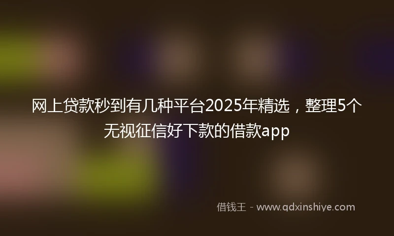 网上贷款秒到有几种平台2025年精选，整理5个无视征信好下款的借款app