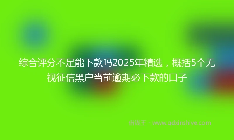 综合评分不足能下款吗2025年精选，概括5个无视征信黑户当前逾期必下款的口子