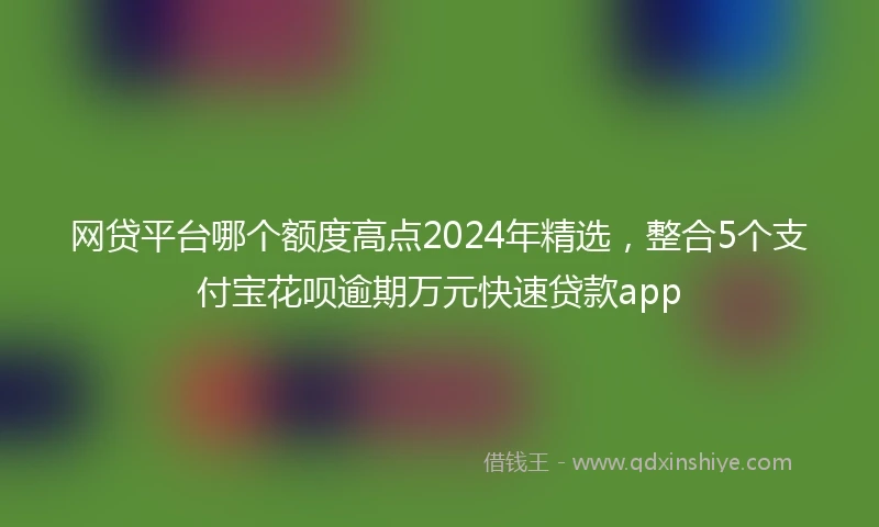网贷平台哪个额度高点2024年精选，整合5个支付宝花呗逾期万元快速贷款app