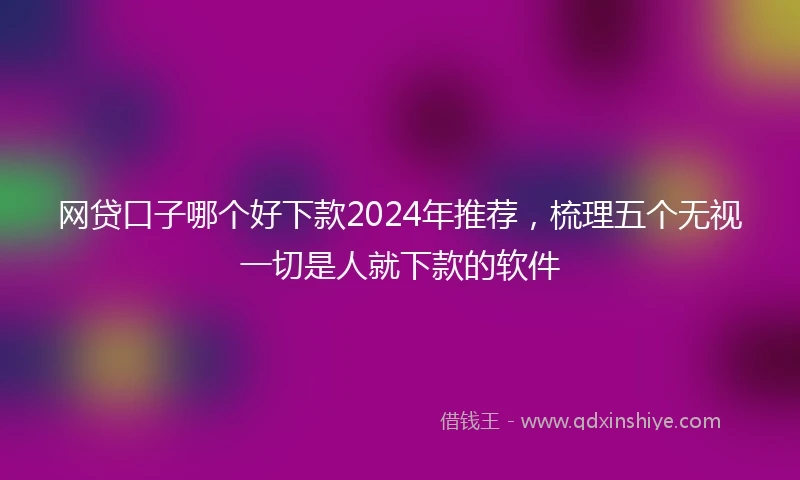 网贷口子哪个好下款2024年推荐，梳理五个无视一切是人就下款的软件
