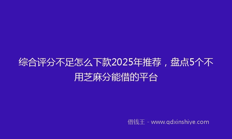 综合评分不足怎么下款2025年推荐，盘点5个不用芝麻分能借的平台