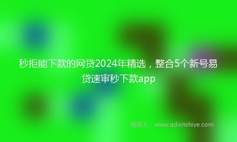 秒拒能下款的网贷2024年精选，整合5个新号易贷速审秒下款app