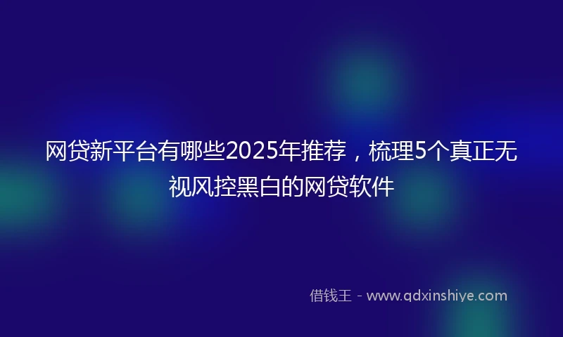 网贷新平台有哪些2025年推荐，梳理5个真正无视风控黑白的网贷软件