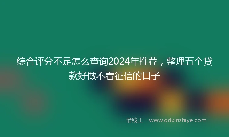 综合评分不足怎么查询2024年推荐，整理五个贷款好做不看征信的口子