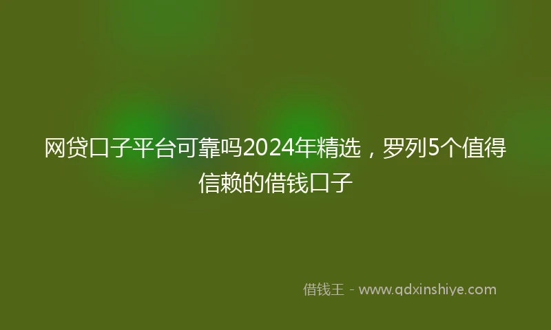 网贷口子平台可靠吗2024年精选，罗列5个值得信赖的借钱口子