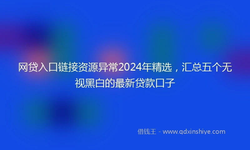 网贷入口链接资源异常2024年精选，汇总五个无视黑白的最新贷款口子