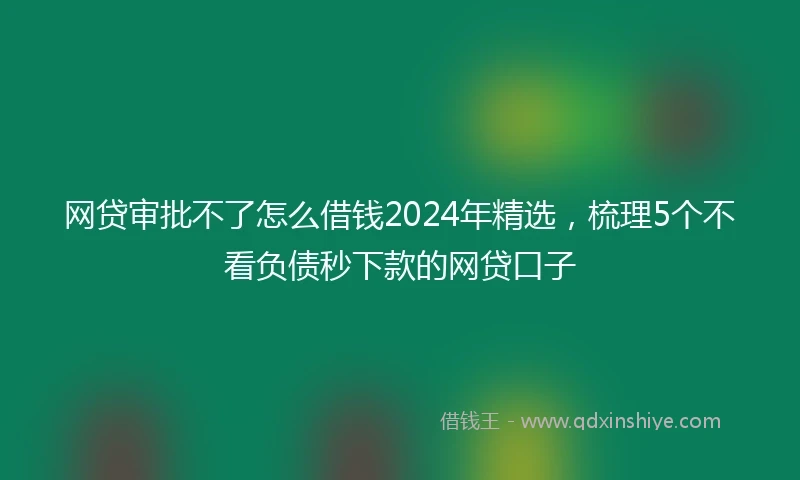 网贷审批不了怎么借钱2024年精选，梳理5个不看负债秒下款的网贷口子