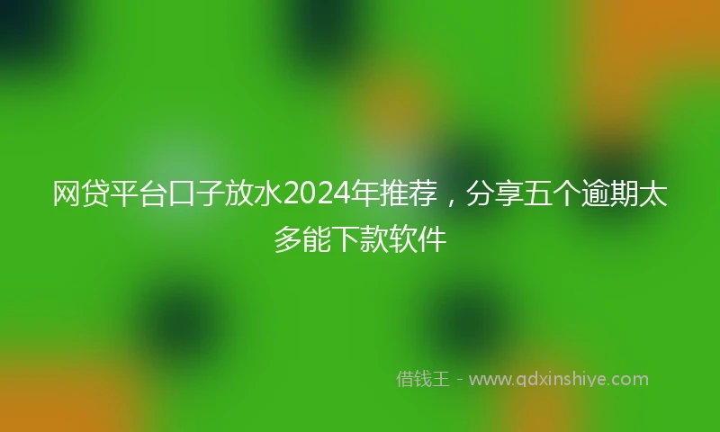 网贷平台口子放水2024年推荐，分享五个逾期太多能下款软件