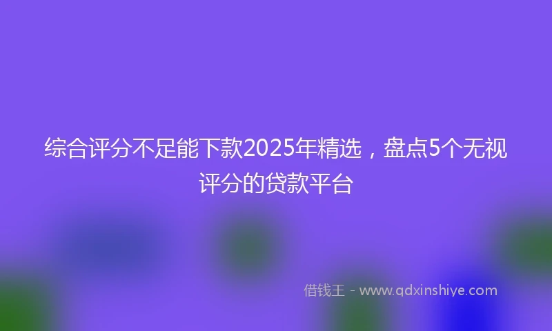 综合评分不足能下款2025年精选，盘点5个无视评分的贷款平台