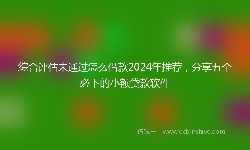 综合评估未通过怎么借款2024年推荐，分享五个必下的小额贷款软件