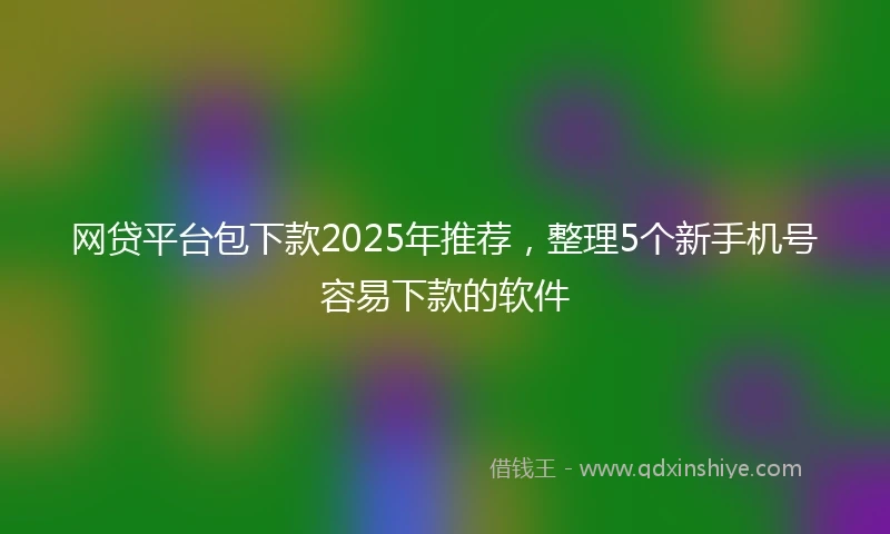 网贷平台包下款2025年推荐，整理5个新手机号容易下款的软件