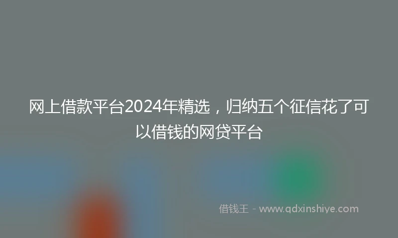 网上借款平台2024年精选，归纳五个征信花了可以借钱的网贷平台