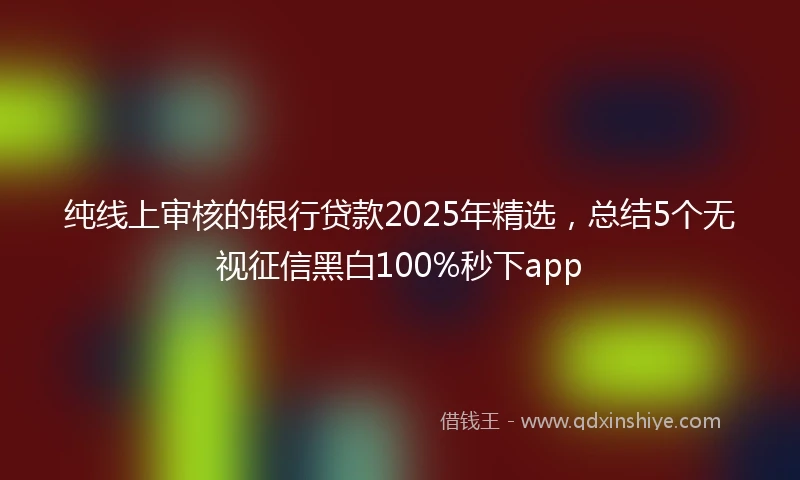 纯线上审核的银行贷款2025年精选，总结5个无视征信黑白100%秒下app