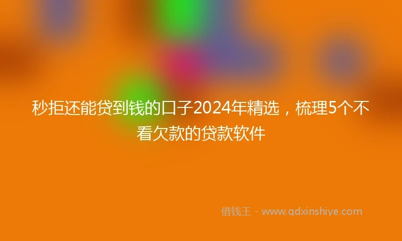 秒拒还能贷到钱的口子2024年精选，梳理5个不看欠款的贷款软件