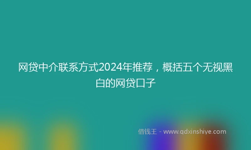 网贷中介联系方式2024年推荐，概括五个无视黑白的网贷口子