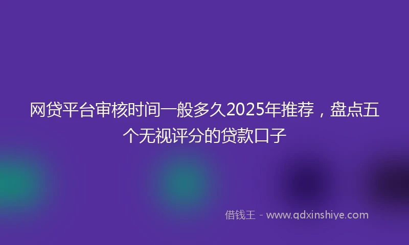 网贷平台审核时间一般多久2025年推荐，盘点五个无视评分的贷款口子