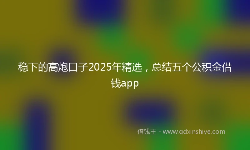 稳下的高炮口子2025年精选，总结五个公积金借钱app