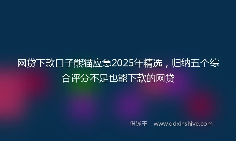 网贷下款口子熊猫应急2025年精选，归纳五个综合评分不足也能下款的网贷