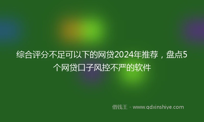 综合评分不足可以下的网贷2024年推荐，盘点5个网贷口子风控不严的软件