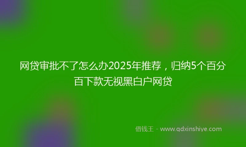 网贷审批不了怎么办2025年推荐，归纳5个百分百下款无视黑白户网贷