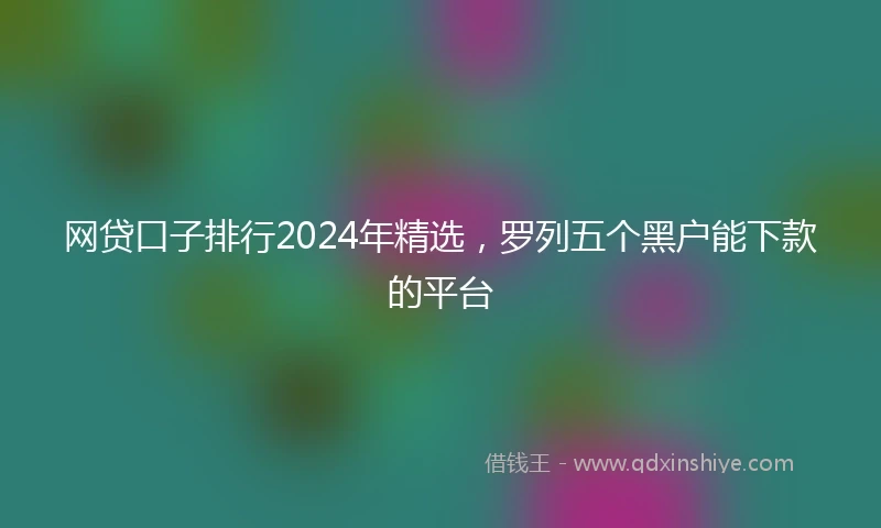 网贷口子排行2024年精选，罗列五个黑户能下款的平台