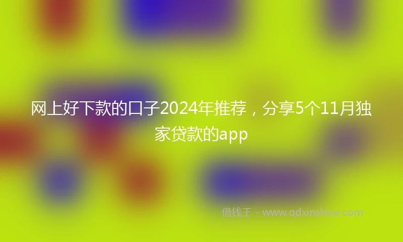 网上好下款的口子2024年推荐，分享5个11月独家贷款的app