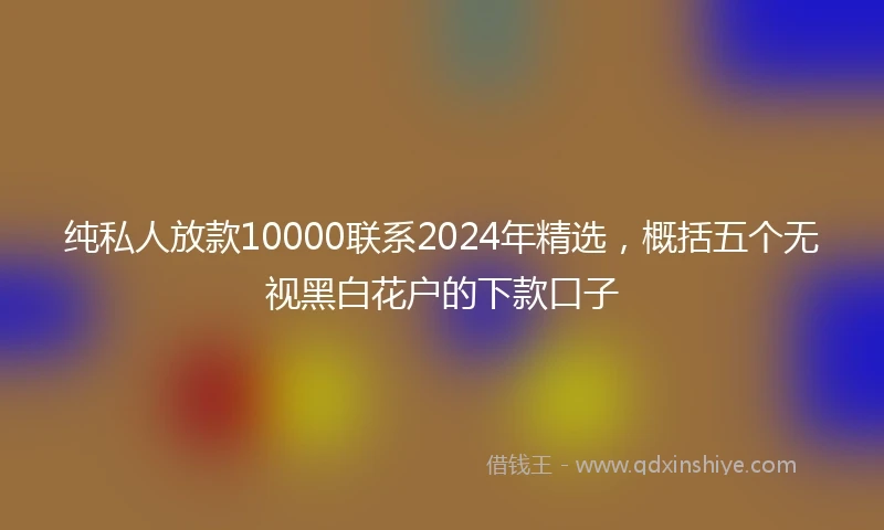 纯私人放款10000联系2024年精选，概括五个无视黑白花户的下款口子