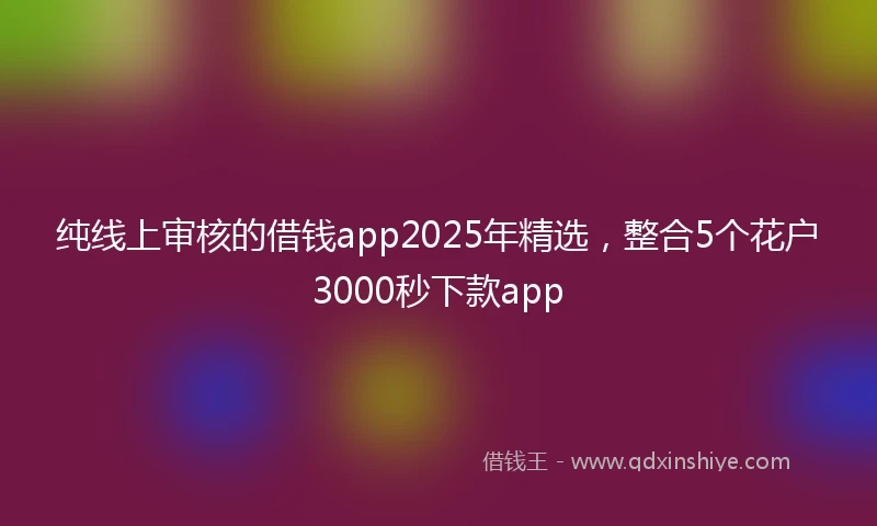 纯线上审核的借钱app2025年精选，整合5个花户3000秒下款app