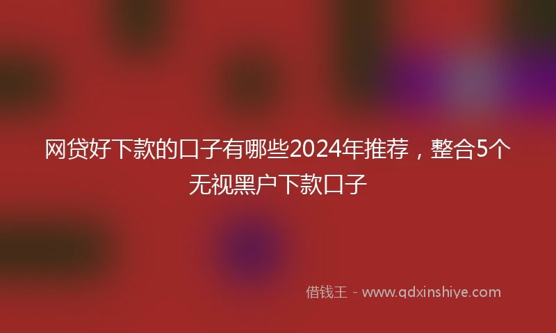 网贷好下款的口子有哪些2024年推荐，整合5个无视黑户下款口子