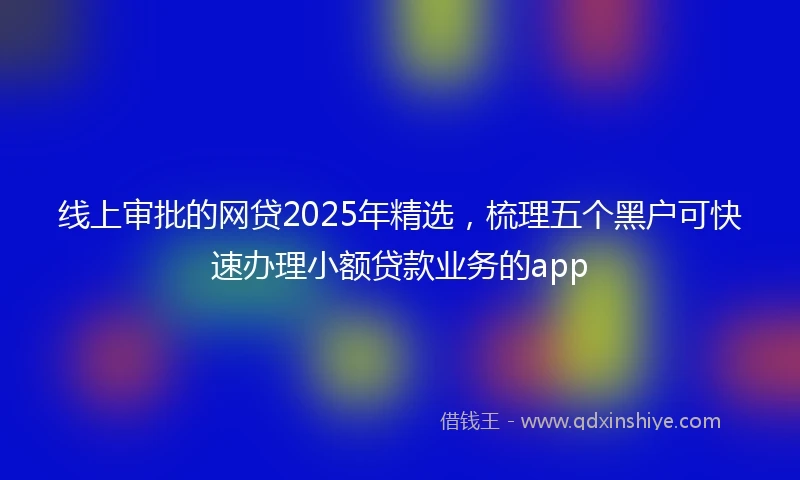 线上审批的网贷2025年精选，梳理五个黑户可快速办理小额贷款业务的app