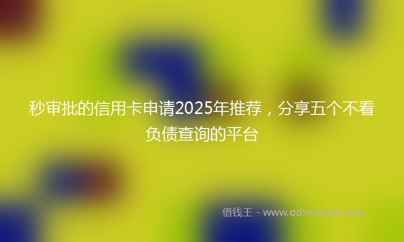 秒审批的信用卡申请2025年推荐，分享五个不看负债查询的平台