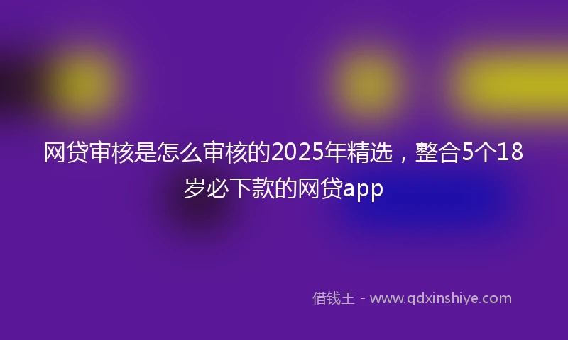 网贷审核是怎么审核的2025年精选，整合5个18岁必下款的网贷app