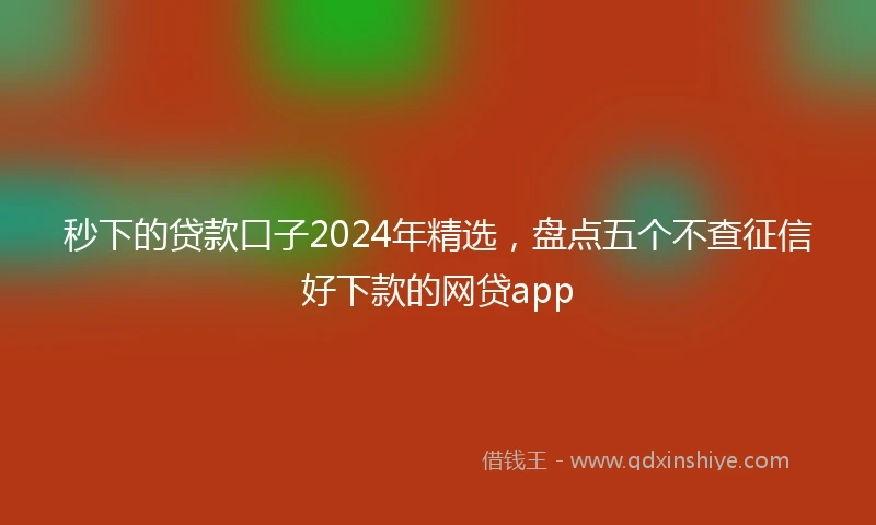 秒下的贷款口子2024年精选，盘点五个不查征信好下款的网贷app