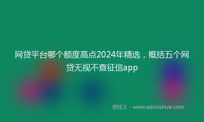网贷平台哪个额度高点2024年精选，概括五个网贷无视不查征信app